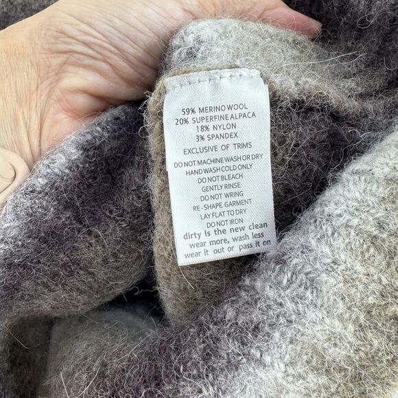 Toad & Co Knit Sweater Sz S Turtleneck Merino Wool Alpaca Blend Crop Stripe $160 - Picture 6 of 6